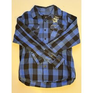 Hot Leathers FLM2107 Men's 'Snap Back Skull' Flannel Long Sleeve Shirt - Medium